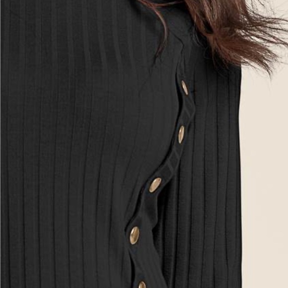 Venus Ribbed Mock-Neck Top black 3X - Picture 7 of 8